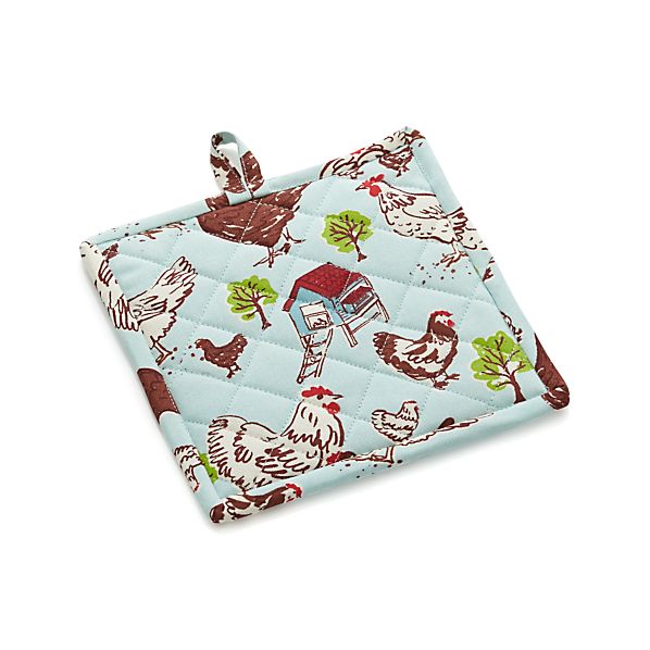 Farmhouse Hen Pot Holder Crate and Barrel