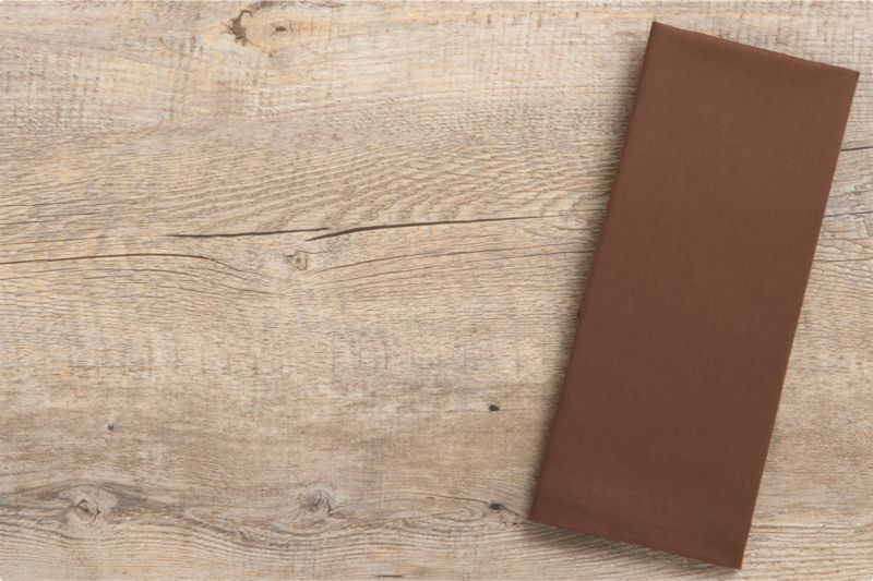 Chilewich® Faux Bois Driftwood Placemat and Cotton Cappuccino Napkin