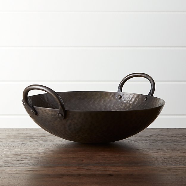 Feast Hammered Iron Serving Bowl Crate and Barrel