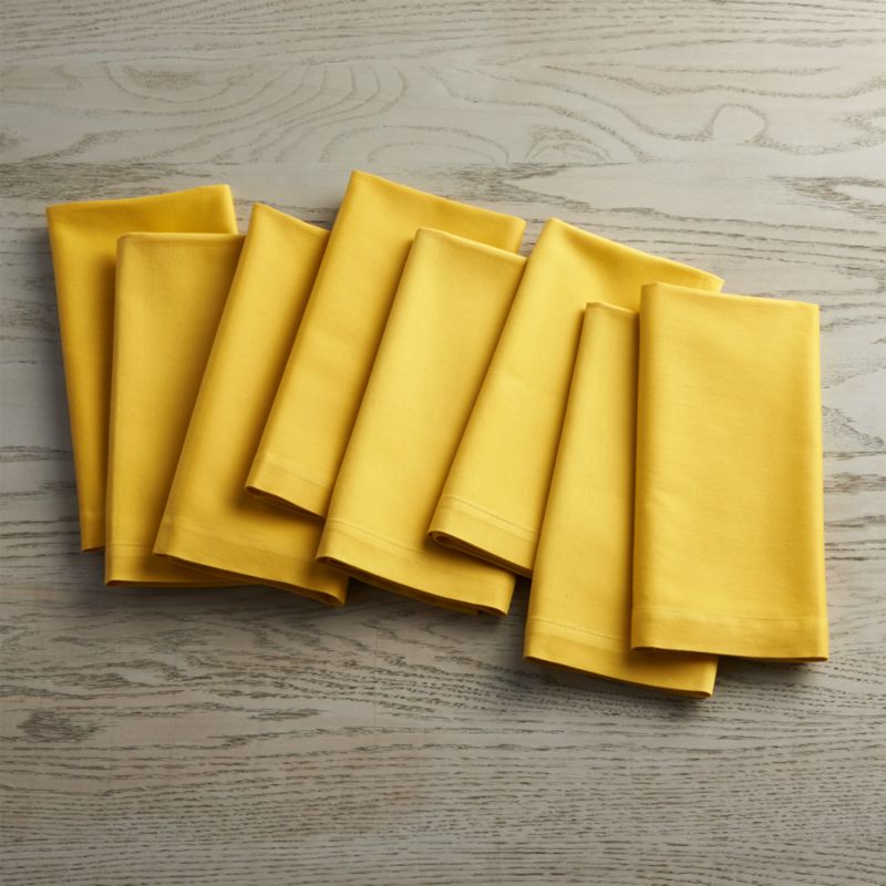 Fete Mustard Yellow Cloth Napkins Set of Eight Crate and Barrel