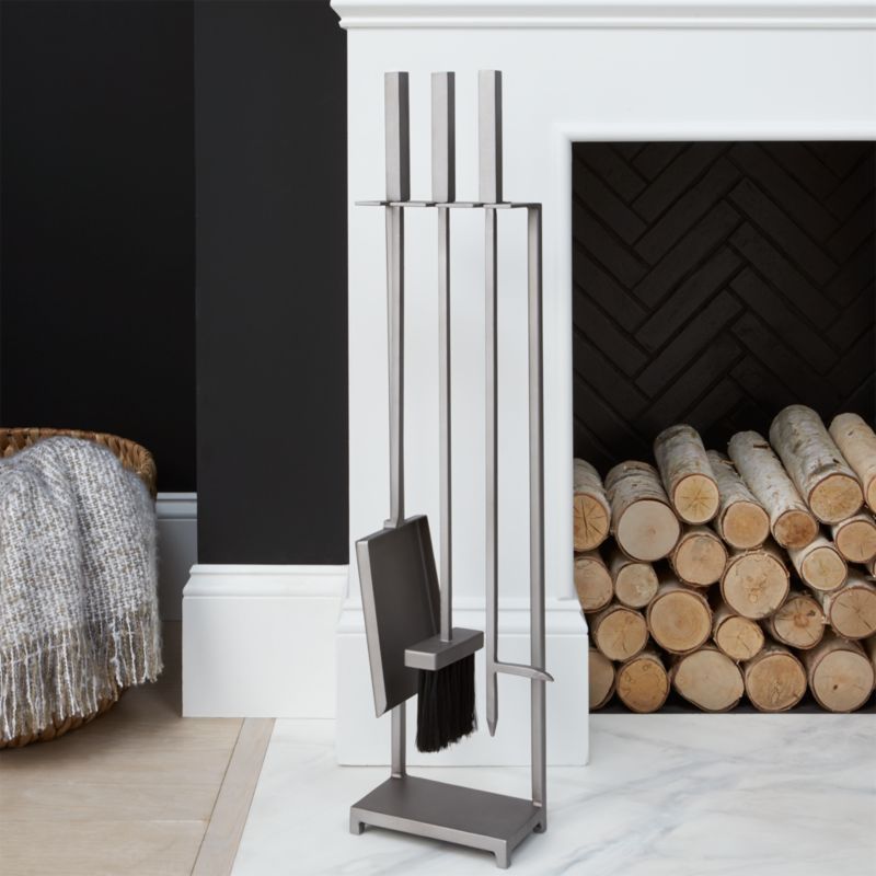 Pewter Fireplace Tools Crate and Barrel