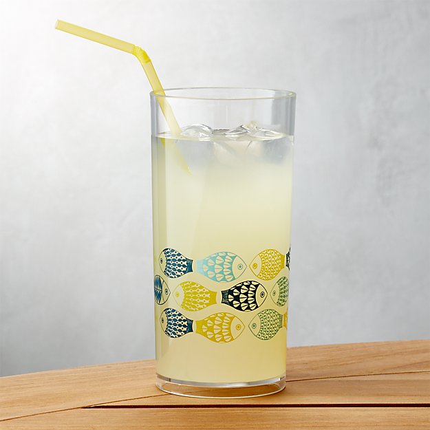 Fish Acrylic Drink Glass Crate and Barrel