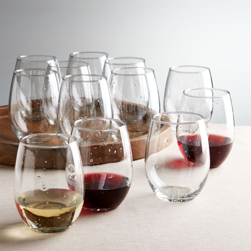 Set of 12 Flock Stemless Wine Glasses Crate and Barrel