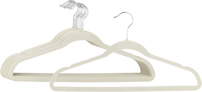 Set of 12 Flocked Natural Hangers