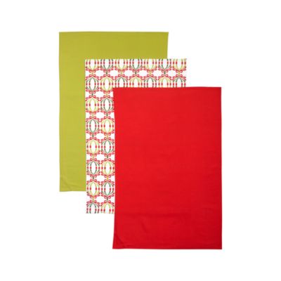 Set of 3 Flour Sack Holiday Dishtowels