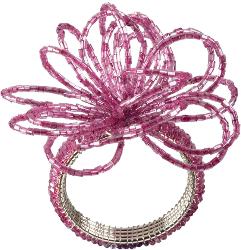 Flower Bead Napkin Ring Purple