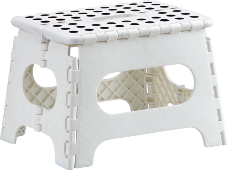 Folding White Step Stool