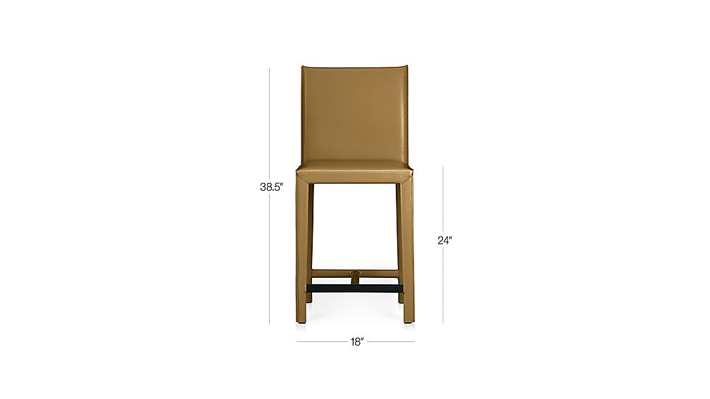 Folio TopGrain Leather Bar Stool Allure Sienna Crate and Barrel