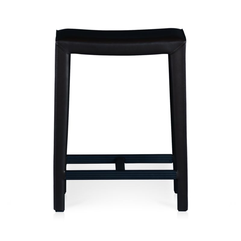 Folio Ebony Leather 24" Backless Counter Stool