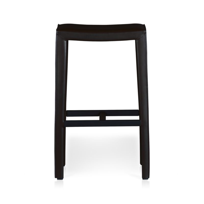 Folio Ebony Leather 30" Backless Barstool