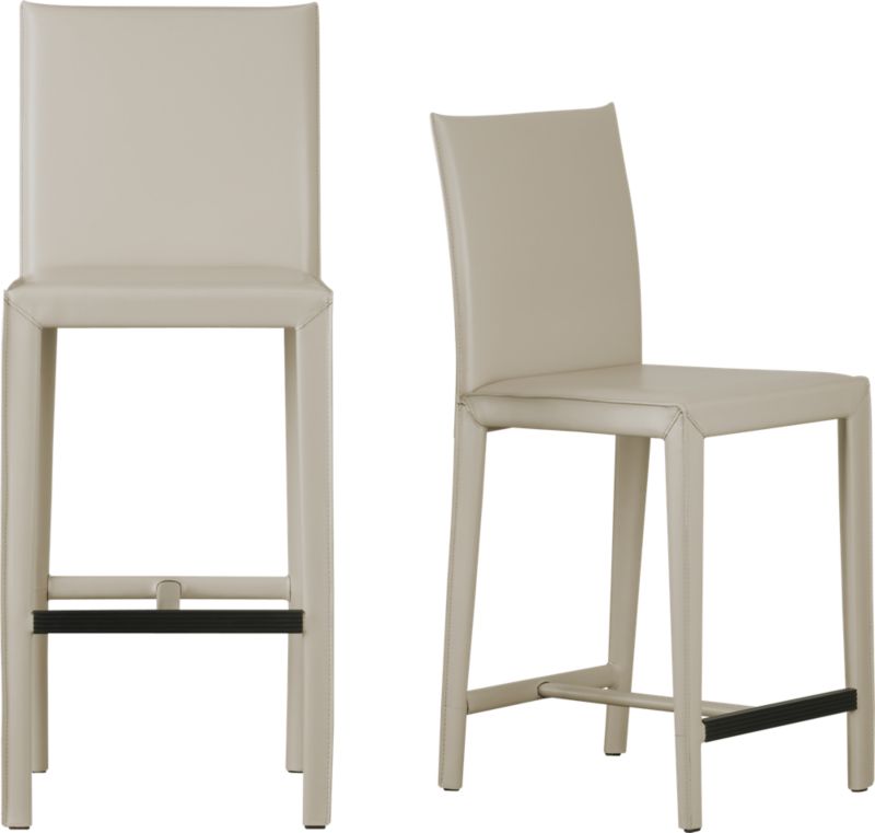 Folio Oyster Leather Barstools