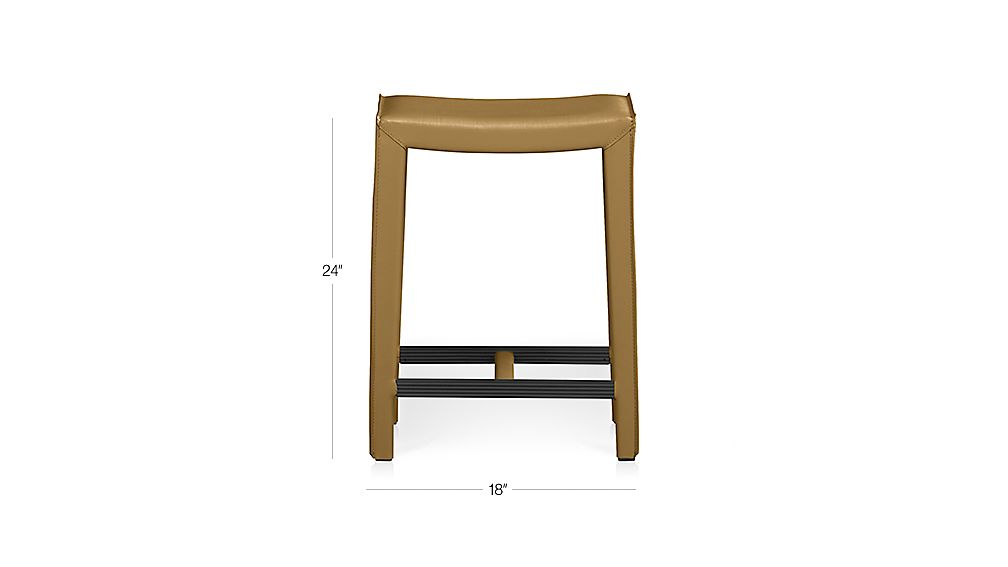 Folio TopGrain Leather Backless Counter Stool Allure Sienna Crate and Barrel