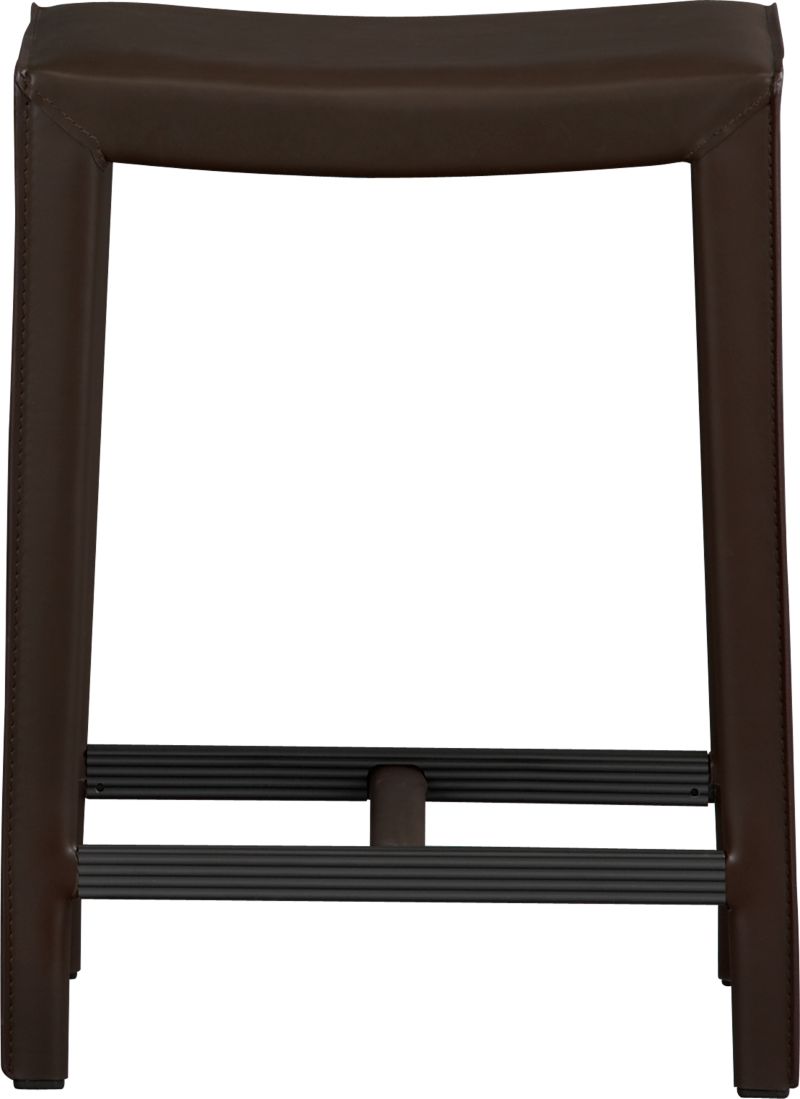 Folio 24" Chocolate Leather Backless Counter Stool