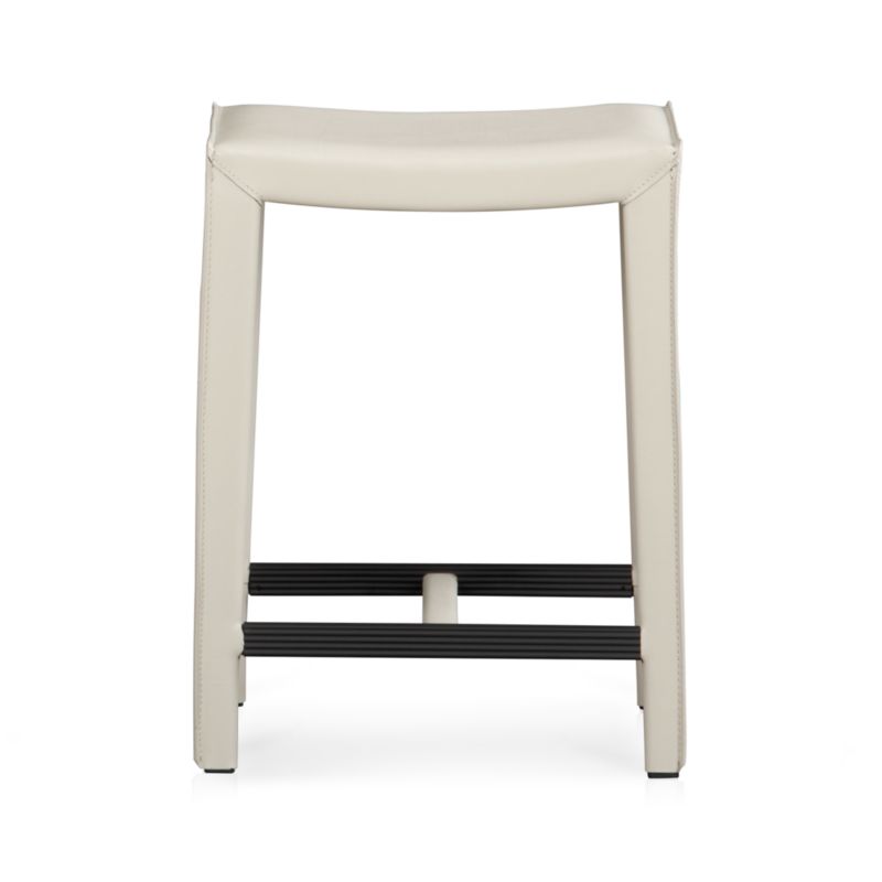 Folio Oyster Leather 24" Backless Counter Stool