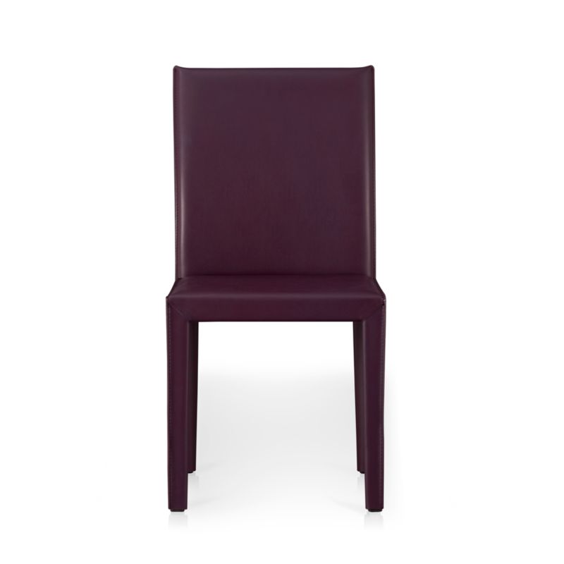 Folio Plum Leather Side Chair