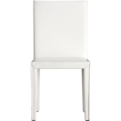 Folio White Leather Side Chair