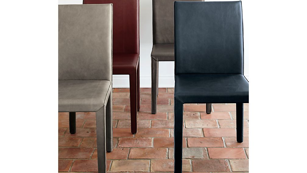 Folio Granite Grey TopGrain Leather Dining Chair Allure Granite