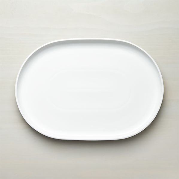 Form White Oval Serving Platter in Serving Platters Crate and Barrel
