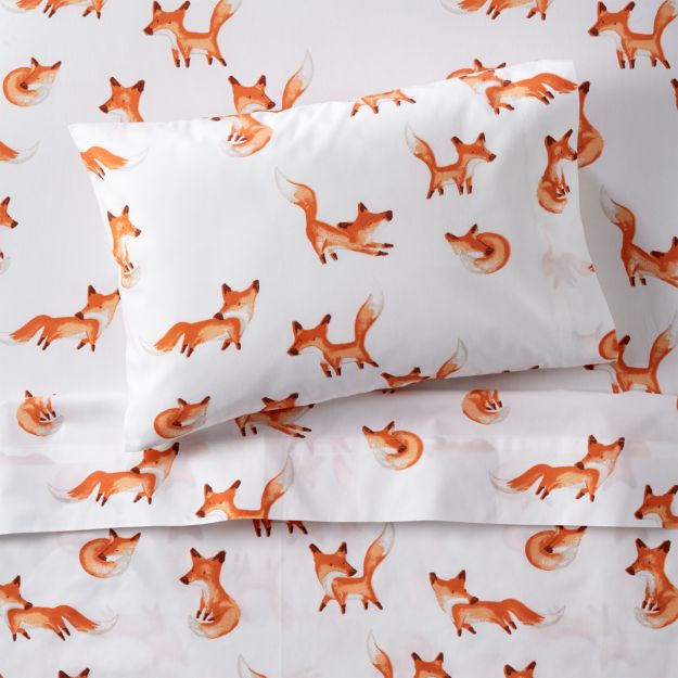 Toddler Fox Sheets + Reviews Crate and Barrel