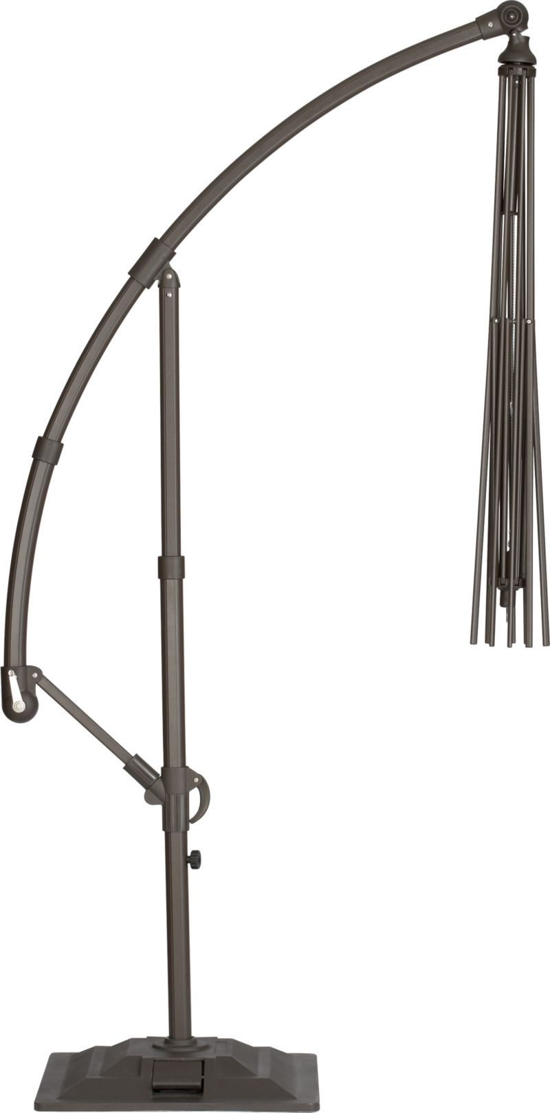 10' Round Bronze Free-Arm Umbrella Frame with Base