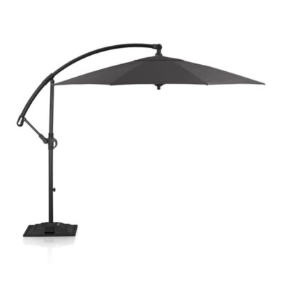 10 Round Sunbrella® Charcoal Free-Arm Umbrella with Base