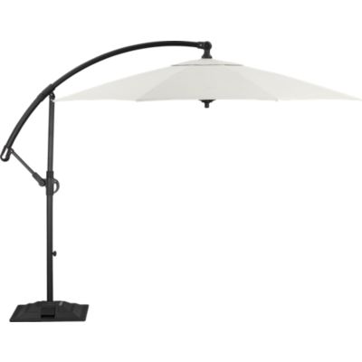 10 Round Sunbrella® White Sand Free-Arm Umbrella with Base