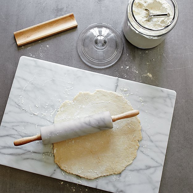 French Kitchen Marble Rolling Pin with Stand Crate and Barrel