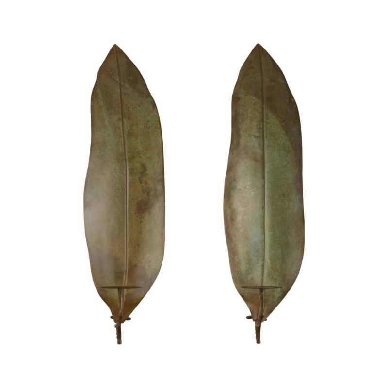 Set of 2 Frond Candle Sconces