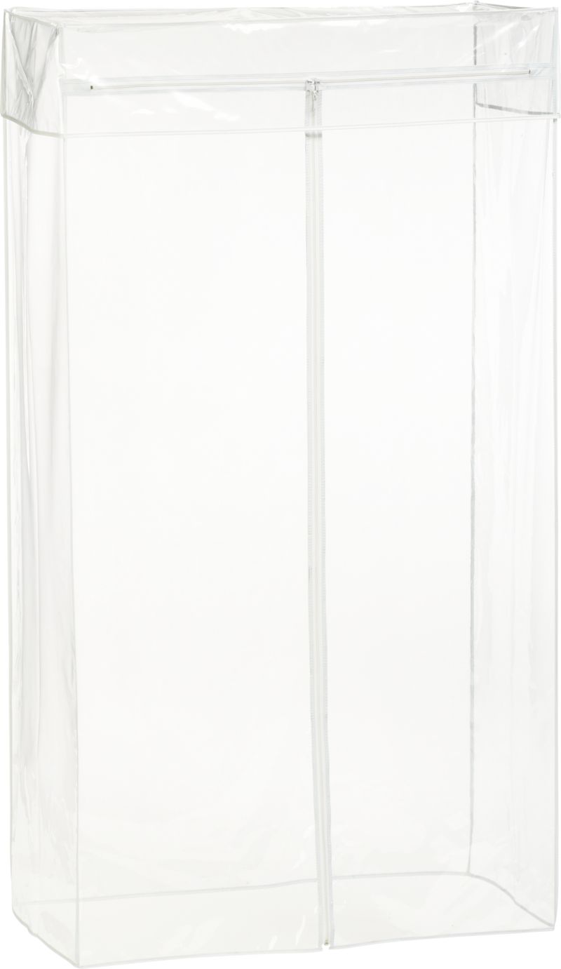 Work Mobile 3-Shelf Garment Rack Clear Cover