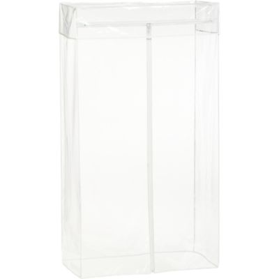Work Mobile 3-Shelf Garment Rack Clear Cover