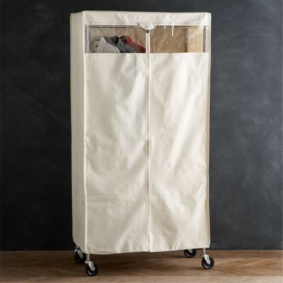 Work Mobile 3-Shelf Garment Rack with Dust Cover