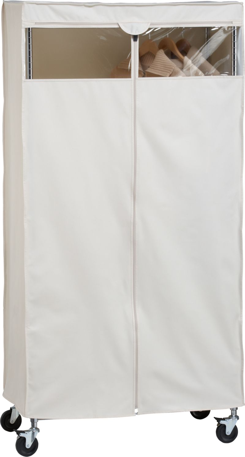 Work Mobile 3-Shelf Garment Rack with Dust Cover
