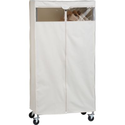Work Mobile 3-Shelf Garment Rack with Dust Cover