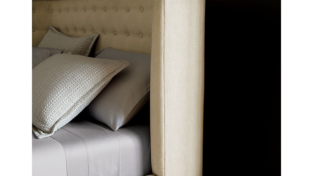 Gia Upholstered Full Bed Brennan Pearl Crate and Barrel