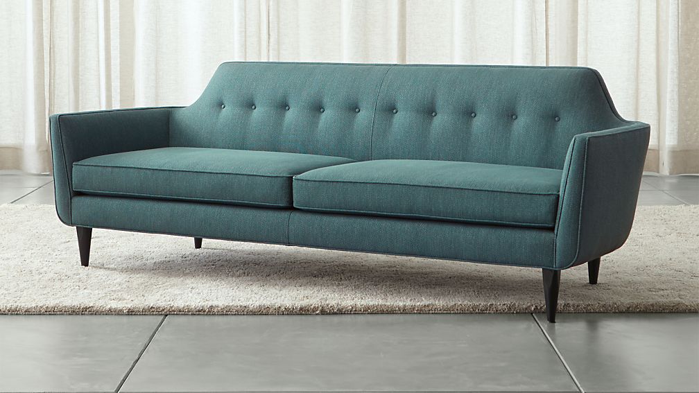 crate and barrel tufted leather sofa