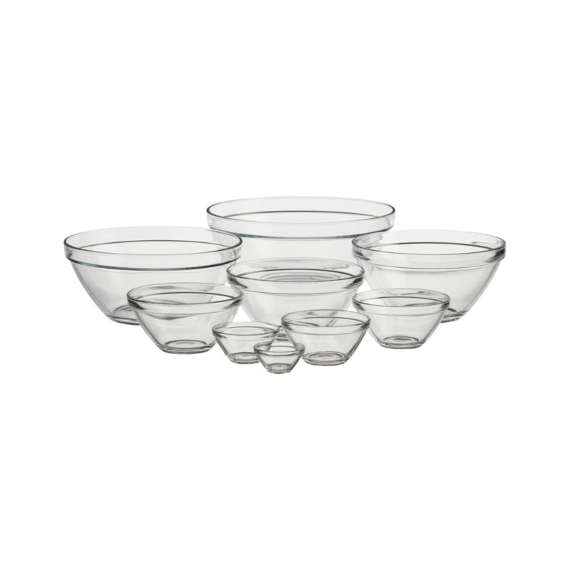 	Crate and Barrel - Nine-Piece Glass Bowl Set shopping in Crate and Barrel Kitchen-Accessories