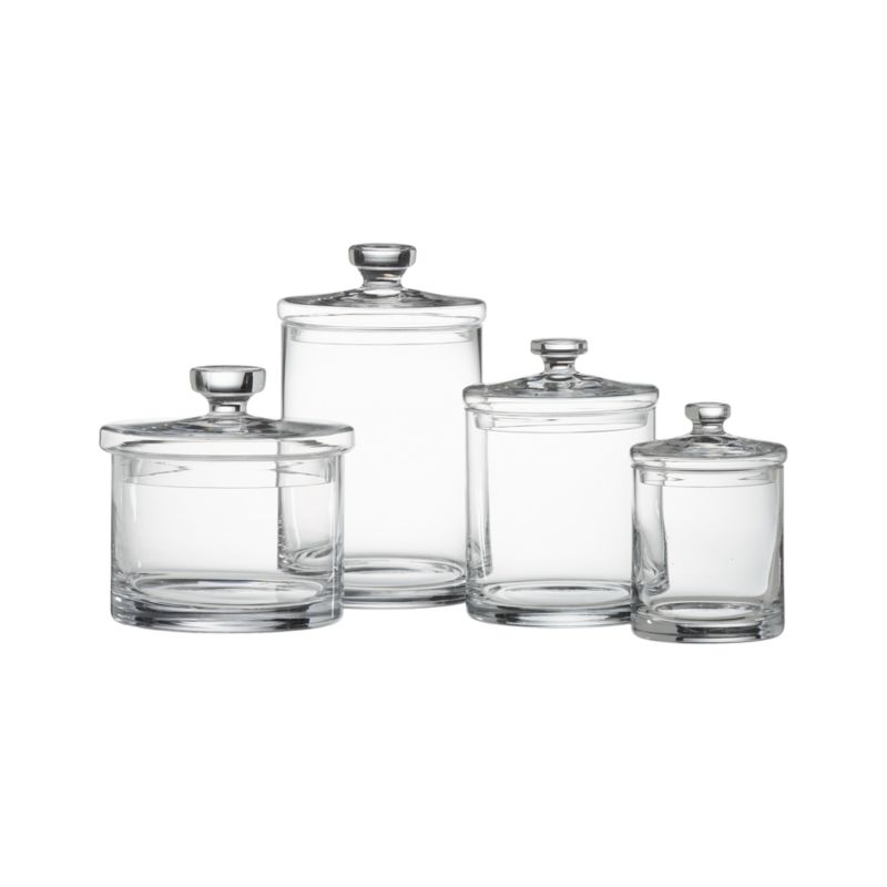 glass kitchen canisters on Crate And Barrel   Set Of 4 Glass Canisters Customer Reviews   Product