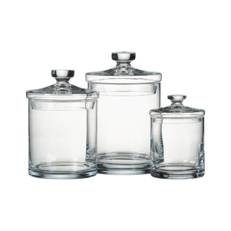 Glass Canisters Set of Three