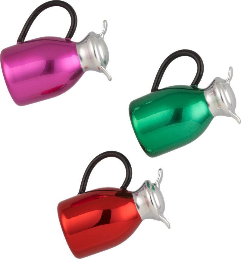 Set of 3 Glass Carafe Ornaments