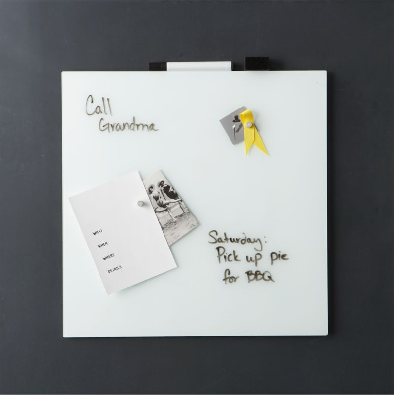 White Glass Magnetic 17.75 Wipe Board -...
