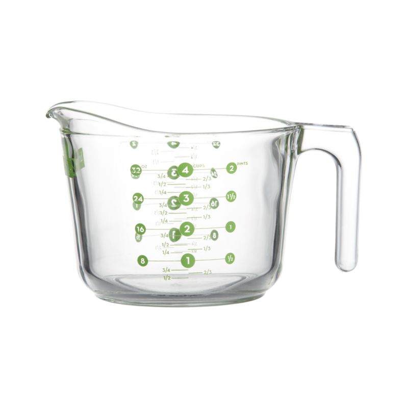 Glass Measuring Cup with Green Markings