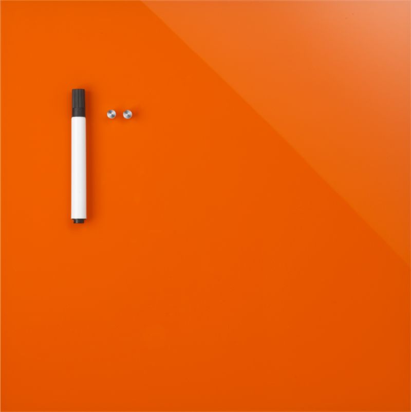 Orange Glass Magnetic 17.75" Wipe Board