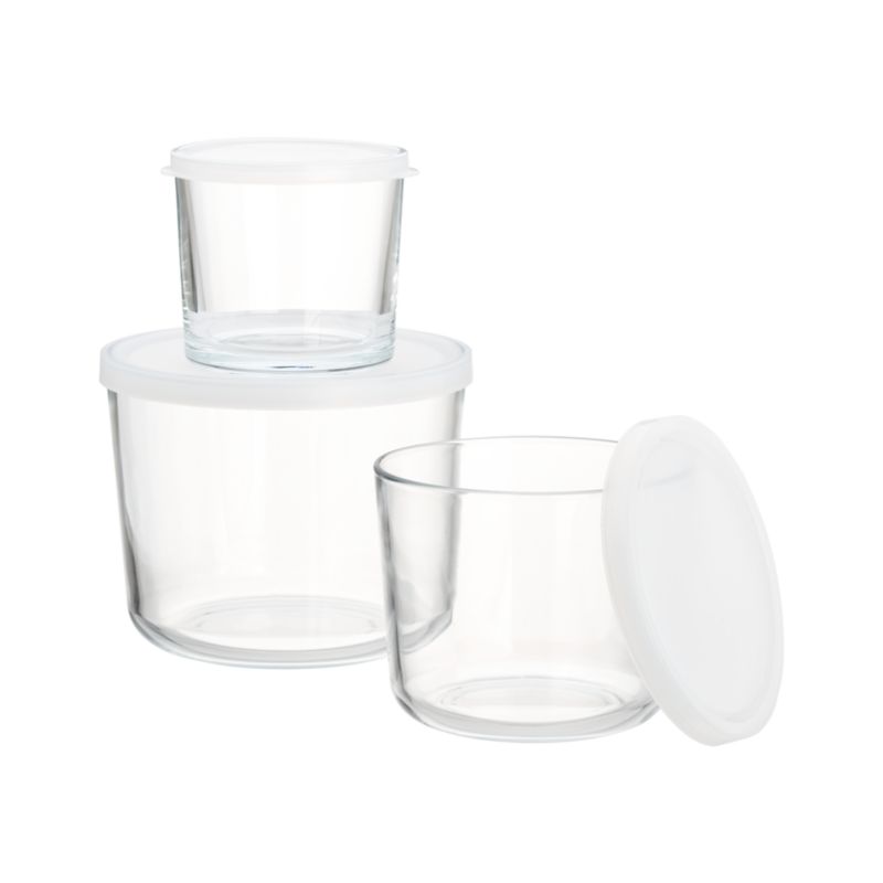 3-Piece Tall Glass Storage Containers