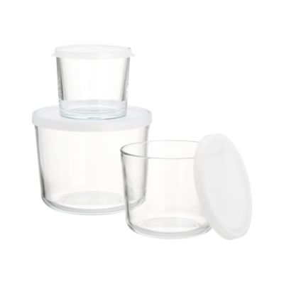 3-Piece Tall Glass Storage Container Set
