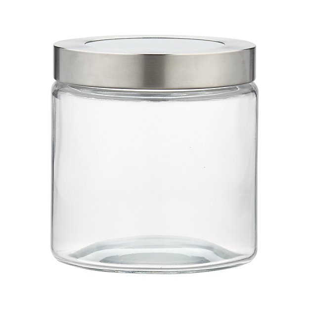 Extra Small Glass Storage Canister with Stainless Steel ...