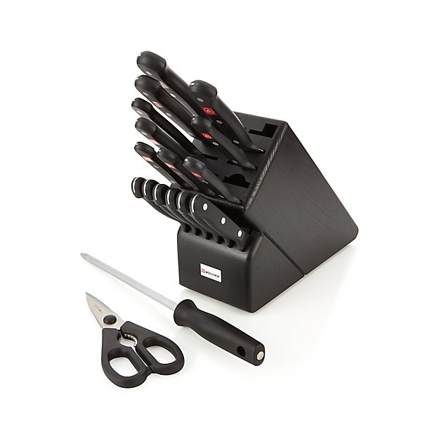 Wüsthof ® Gourmet 18Piece Black Knife Block Set Crate and Barrel