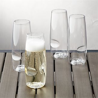 Govino ® Shatterproof Plastic Stemless Champagne Glasses Set of 4