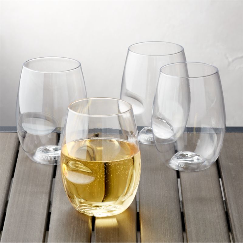 thumbnail image 2 of Bokon 100-Pack Plastic Wine Glasses - Unbreakable Stemless Shatterproof Cups Gold Rim 2 of 11