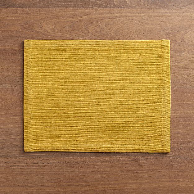 Grasscloth Mustard Placemat Crate and Barrel