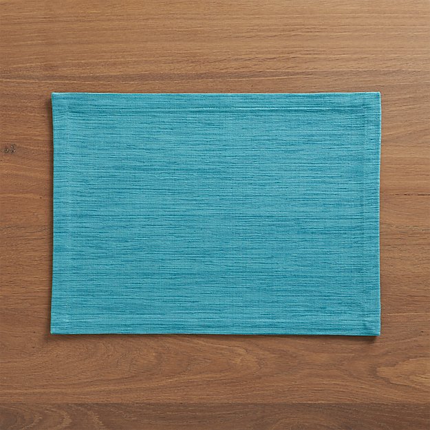 Grasscloth Aqua Placemat Crate and Barrel